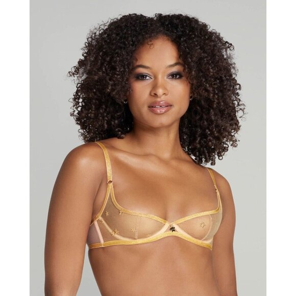 Agent Provocateur Zadi Gold Star Set 36C/4 NWT - Picture 2 of 12